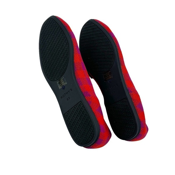 Rothy's The Square Pomegranate Gingham Ballet Flat Size W8.5 NWOB - Picture 9 of 11